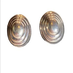 Vintage Jondell Sterling Silver Clip Earrings Estate Minimalist